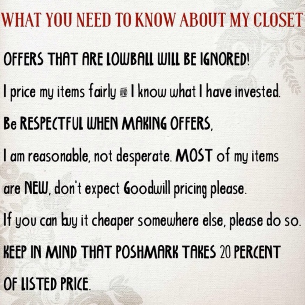 PLEASE READ THE RULES OF MY CLOSET PRIOR TO BUYING